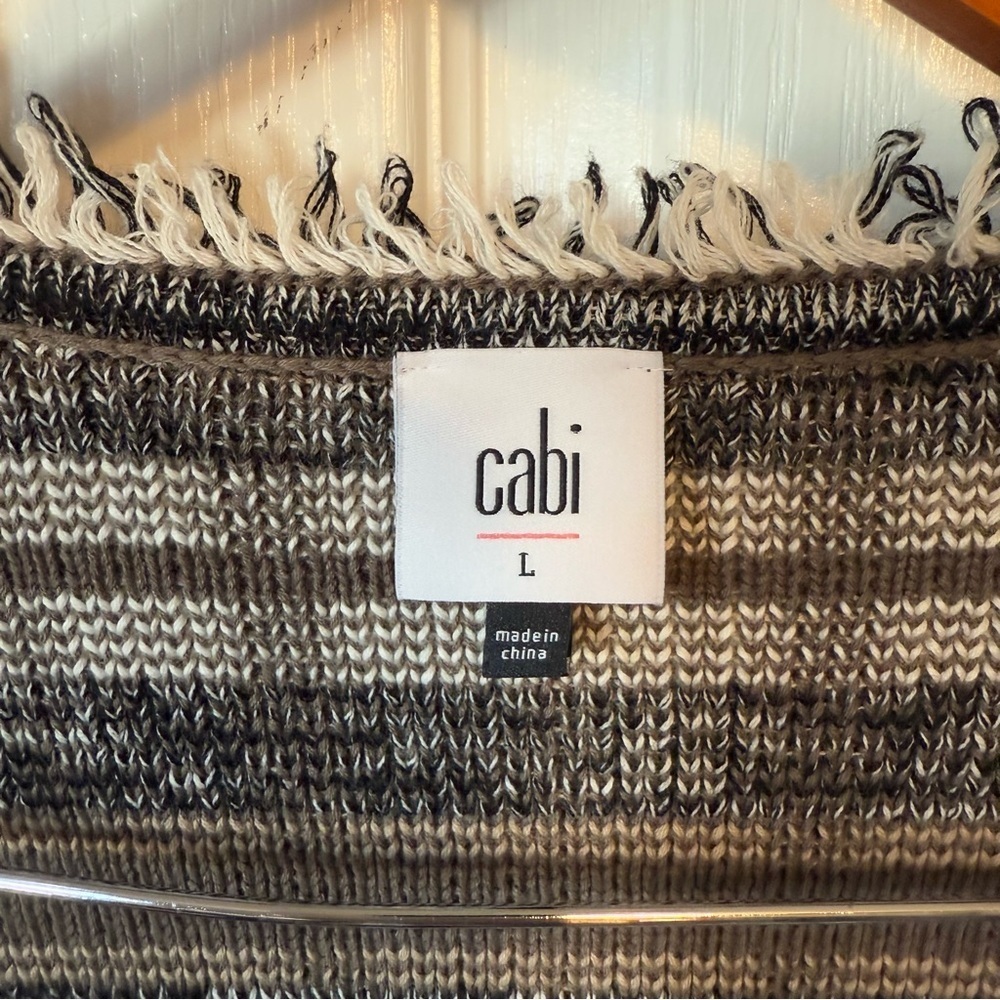 Cabi Cardigan Women Large Brown Plaid Fringe Cardigan Sweater Grandpacore - Picture 3 of 6